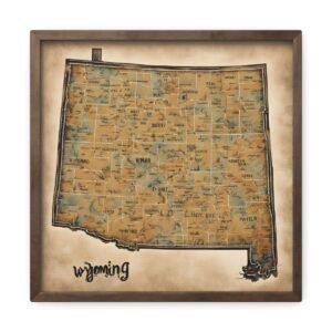 Wyoming Canvas Gallery Wraps &#8211; Wyoming Bedroom Living Room Office Wall Decor Home Canvas Art &#8211; Housewarming Gifts &#8211; WY New Home Gifts
