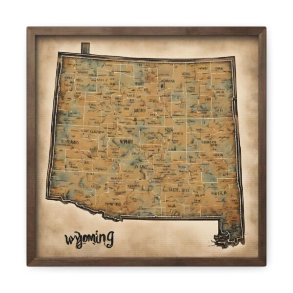 Wyoming Canvas Gallery Wraps &#8211; Wyoming Bedroom Living Room Office Wall Decor Home Canvas Art &#8211; Housewarming Gifts &#8211; WY New Home Gifts