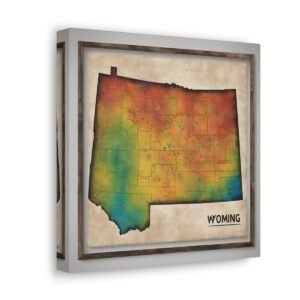 Wyoming Canvas Gallery Wraps &#8211; Wyoming Bedroom Office Living Room Wall Decor Home Canvas Art &#8211; Housewarming Gifts &#8211; WY New Home Gifts