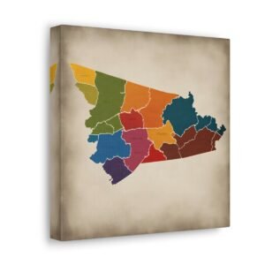 Virginia Canvas Gallery Wraps &#8211; Virginia Bedroom Office Living Room Wall Decor Home Canvas Art &#8211; Housewarming Gifts &#8211; VA New Home Gifts