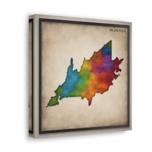 Virginia Canvas Gallery Wraps &#8211; Virginia Bedroom Living Room Office Wall Decor Home Canvas Art &#8211; Housewarming Gifts &#8211; VA New Home Gifts