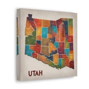 Utah Canvas Gallery Wraps &#8211; Utah Living Room Office Bedroom Wall Decor Home Canvas Art &#8211; Housewarming Gifts &#8211; UT New Home Gifts