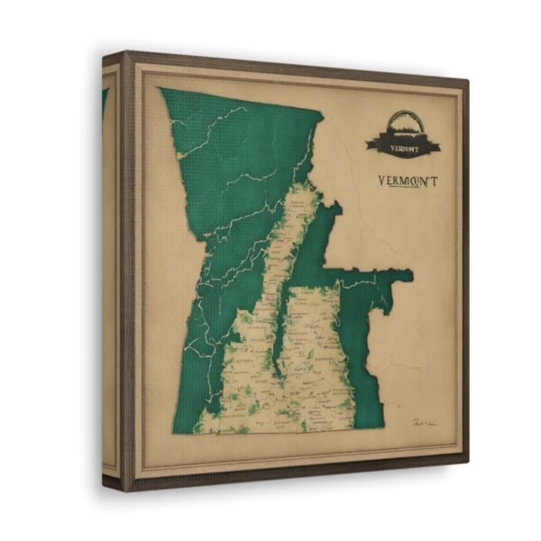Vermont Canvas Gallery Wraps &#8211; Vermont Living Room Wall Decor Bedroom Office Home Canvas Art &#8211; Housewarming Gifts &#8211; VT New Home Gifts