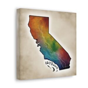 California Canvas Gallery Wraps &#8211; California Home Office Living Room Bedroom Wall Decor Canvas Art &#8211; Housewarming Gifts &#8211; CA New Home Gifts