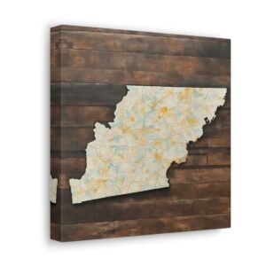 Tennessee Canvas Gallery Wraps &#8211; Tennessee Living Room Office Wall Decor Bedroom Home Canvas Art &#8211; Housewarming Gifts &#8211; TN New Home Gifts