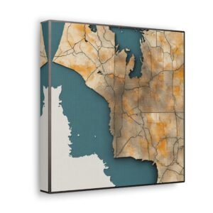 Washington Canvas Gallery Wraps &#8211; Washington Living Room Bedroom Office Wall Decor Home Canvas Art &#8211; Housewarming Gifts &#8211; WA New Home Gifts