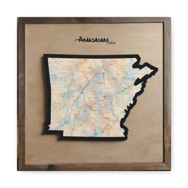 Arkansas Canvas Gallery Wraps &#8211; Arkansas Bedroom Home Office Living Room Wall Decor Canvas Art &#8211; Housewarming Gifts &#8211; AR New Home Gifts