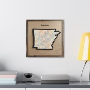 Arkansas Canvas Gallery Wraps &#8211; Arkansas Bedroom Home Office Living Room Wall Decor Canvas Art &#8211; Housewarming Gifts &#8211; AR New Home Gifts