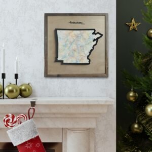 Arkansas Canvas Gallery Wraps &#8211; Arkansas Bedroom Home Office Living Room Wall Decor Canvas Art &#8211; Housewarming Gifts &#8211; AR New Home Gifts