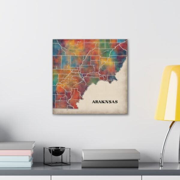 Arkansas Canvas Gallery Wraps &#8211; Arkansas Home Office Bedroom Living Room Wall Decor Canvas Art &#8211; Housewarming Gifts &#8211; AR New Home Gifts