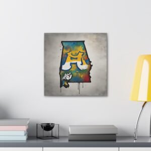 Alabama Canvas Gallery Wraps &#8211; Alabama Office Bedroom Home Living Room Wall Decor Canvas Art &#8211; Housewarming Gifts &#8211; AL New Home Gifts