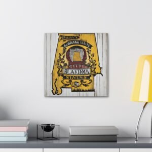 Alabama Canvas Gallery Wraps &#8211; Alabara Home Office Bedroom Living Room Wall Decor Canvas Art &#8211; Housewarming Gifts &#8211; AL New Home Gifts