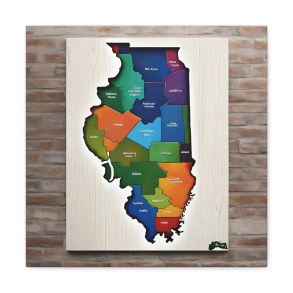 Illinois Canvas Gallery Wraps &#8211; Illinois Office Bedroom Wall Decor Living Room Home Canvas Art &#8211; Housewarming Gifts &#8211; IL New Home Gifts