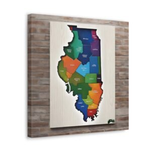 Illinois Canvas Gallery Wraps &#8211; Illinois Office Bedroom Wall Decor Living Room Home Canvas Art &#8211; Housewarming Gifts &#8211; IL New Home Gifts