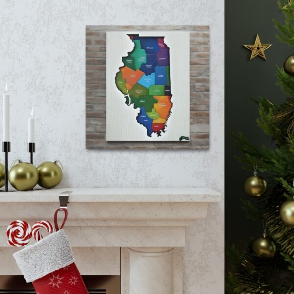 Illinois Canvas Gallery Wraps &#8211; Illinois Office Bedroom Wall Decor Living Room Home Canvas Art &#8211; Housewarming Gifts &#8211; IL New Home Gifts