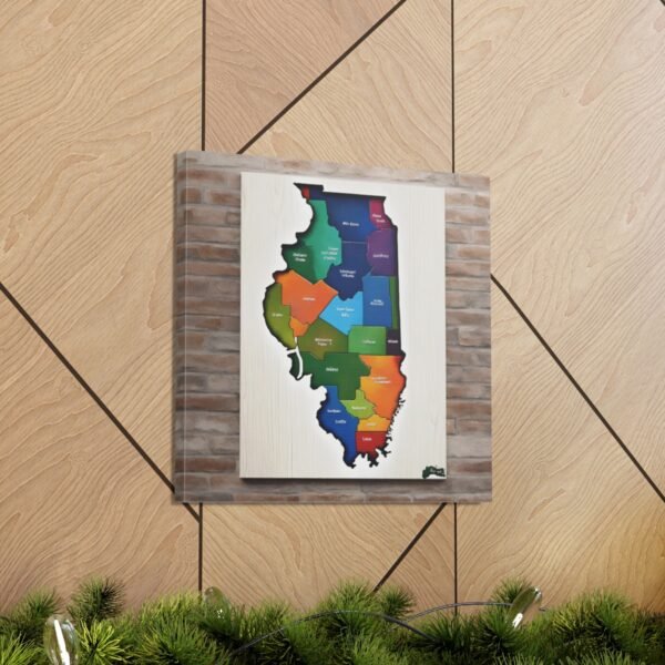 Illinois Canvas Gallery Wraps &#8211; Illinois Office Bedroom Wall Decor Living Room Home Canvas Art &#8211; Housewarming Gifts &#8211; IL New Home Gifts