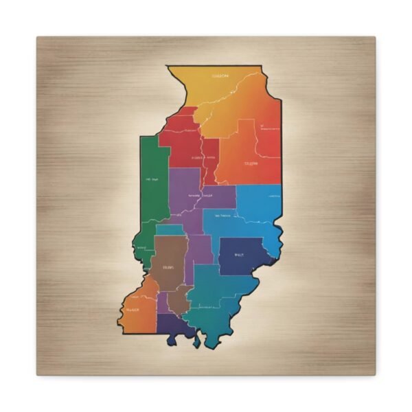 Illinois Canvas Gallery Wraps &#8211; Illinois Bedroom Office Wall Decor Living Room Home Canvas Art &#8211; Housewarming Gifts &#8211; IL New Home Gifts