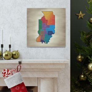 Illinois Canvas Gallery Wraps &#8211; Illinois Bedroom Office Wall Decor Living Room Home Canvas Art &#8211; Housewarming Gifts &#8211; IL New Home Gifts
