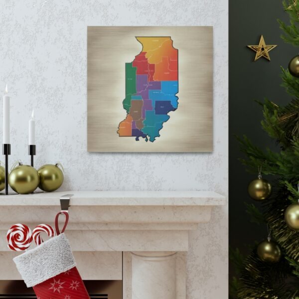 Illinois Canvas Gallery Wraps &#8211; Illinois Bedroom Office Wall Decor Living Room Home Canvas Art &#8211; Housewarming Gifts &#8211; IL New Home Gifts