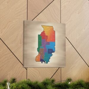 Illinois Canvas Gallery Wraps &#8211; Illinois Bedroom Office Wall Decor Living Room Home Canvas Art &#8211; Housewarming Gifts &#8211; IL New Home Gifts