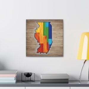 Illinois Canvas Gallery Wraps &#8211; Illinois Bedroom Office Living Room Home Wall Decor Canvas Art &#8211; Housewarming Gifts &#8211; IL New Home Gifts