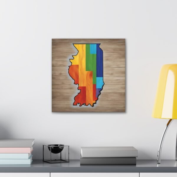 Illinois Canvas Gallery Wraps &#8211; Illinois Bedroom Office Living Room Home Wall Decor Canvas Art &#8211; Housewarming Gifts &#8211; IL New Home Gifts