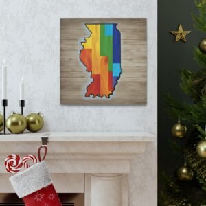 Illinois Canvas Gallery Wraps &#8211; Illinois Bedroom Office Living Room Home Wall Decor Canvas Art &#8211; Housewarming Gifts &#8211; IL New Home Gifts