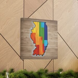 Illinois Canvas Gallery Wraps &#8211; Illinois Bedroom Office Living Room Home Wall Decor Canvas Art &#8211; Housewarming Gifts &#8211; IL New Home Gifts
