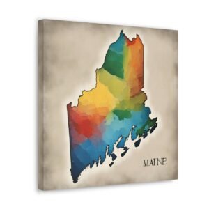 Maine Canvas Gallery Wraps &#8211; Maine Bedroom Office Living Room Home Wall Decor Canvas Art &#8211; Housewarming Gifts &#8211; ME New Home Gifts