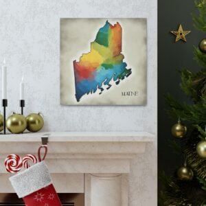 Maine Canvas Gallery Wraps &#8211; Maine Bedroom Office Living Room Home Wall Decor Canvas Art &#8211; Housewarming Gifts &#8211; ME New Home Gifts