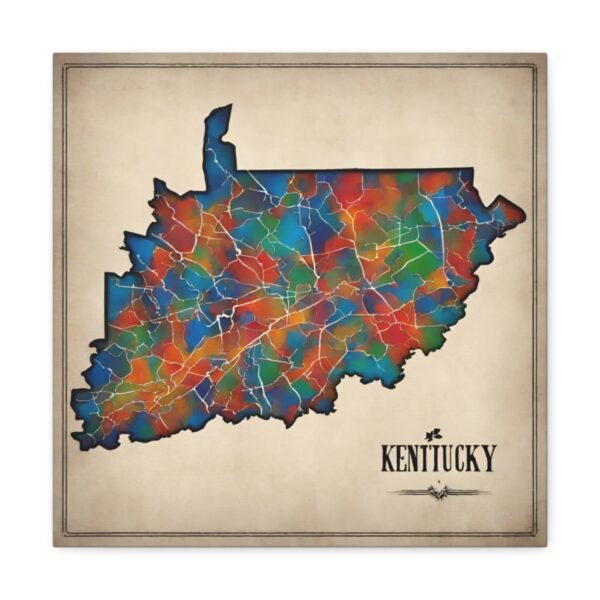 Kentucky Canvas Gallery Wraps &#8211; Kentucky Home Office Bedroom Living Room Wall Decor Canvas Art &#8211; Housewarming Gifts &#8211; KY New Home Gifts