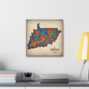 Kentucky Canvas Gallery Wraps &#8211; Kentucky Home Office Bedroom Living Room Wall Decor Canvas Art &#8211; Housewarming Gifts &#8211; KY New Home Gifts