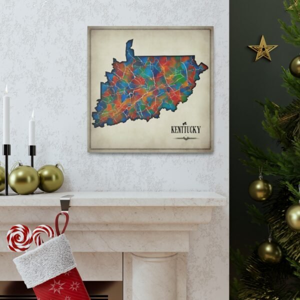 Kentucky Canvas Gallery Wraps &#8211; Kentucky Home Office Bedroom Living Room Wall Decor Canvas Art &#8211; Housewarming Gifts &#8211; KY New Home Gifts