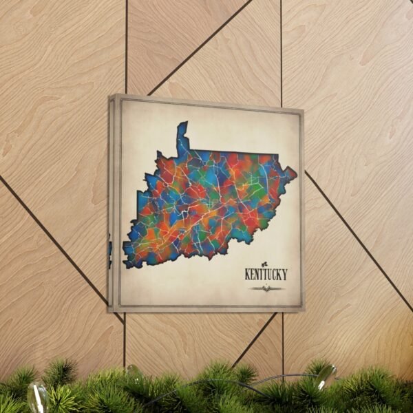 Kentucky Canvas Gallery Wraps &#8211; Kentucky Home Office Bedroom Living Room Wall Decor Canvas Art &#8211; Housewarming Gifts &#8211; KY New Home Gifts