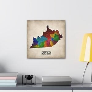 Kentucky Canvas Gallery Wraps &#8211; Kentucky Home Bedroom Living Room Office Wall Decor Canvas Art &#8211; Housewarming Gifts &#8211; KY New Home Gifts