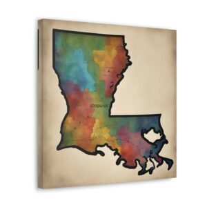Louisiana Canvas Gallery Wraps &#8211; Louisiana Home Bedroom Living Room Office Wall Decor Canvas Art &#8211; Housewarming Gifts &#8211; LA New Home Gifts