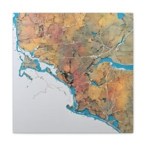 Massachusetts Canvas Gallery Wraps &#8211; Massachusetts Living Room Home Office Wall Decor Canvas Art &#8211; Housewarming Gifts &#8211; MA New Home Gifts