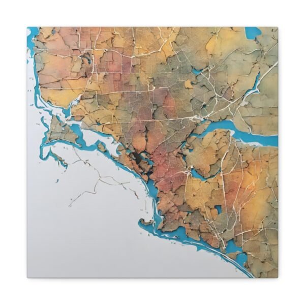 Massachusetts Canvas Gallery Wraps &#8211; Massachusetts Living Room Home Office Wall Decor Canvas Art &#8211; Housewarming Gifts &#8211; MA New Home Gifts