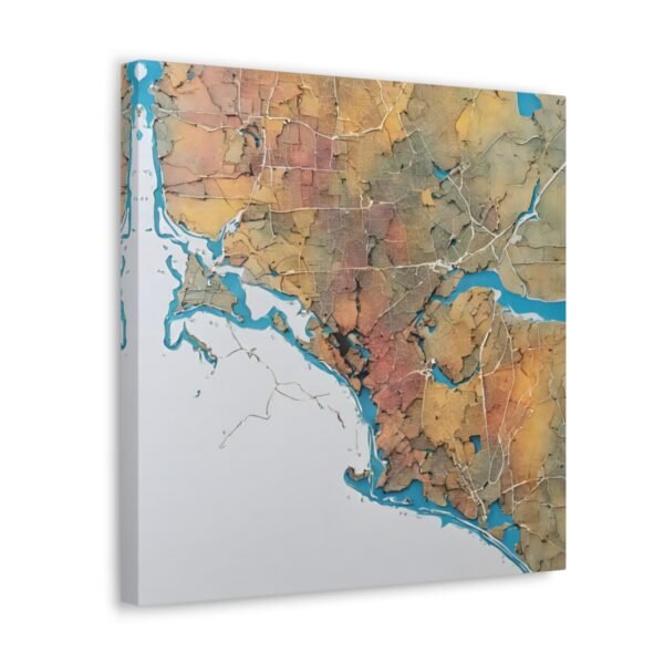 Massachusetts Canvas Gallery Wraps &#8211; Massachusetts Living Room Home Office Wall Decor Canvas Art &#8211; Housewarming Gifts &#8211; MA New Home Gifts