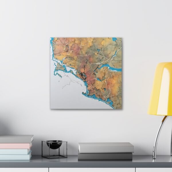 Massachusetts Canvas Gallery Wraps &#8211; Massachusetts Living Room Home Office Wall Decor Canvas Art &#8211; Housewarming Gifts &#8211; MA New Home Gifts