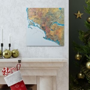Massachusetts Canvas Gallery Wraps &#8211; Massachusetts Living Room Home Office Wall Decor Canvas Art &#8211; Housewarming Gifts &#8211; MA New Home Gifts