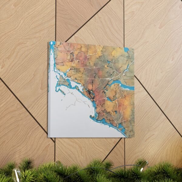 Massachusetts Canvas Gallery Wraps &#8211; Massachusetts Living Room Home Office Wall Decor Canvas Art &#8211; Housewarming Gifts &#8211; MA New Home Gifts