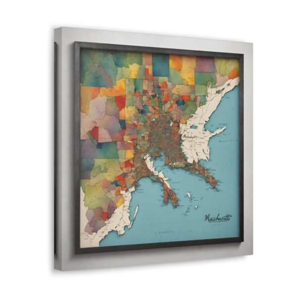 Massachusetts Canvas Gallery Wraps &#8211; Massachusetts Office Living Room Home Wall Decor Canvas Art &#8211; Housewarming Gifts &#8211; MA New Home Gifts