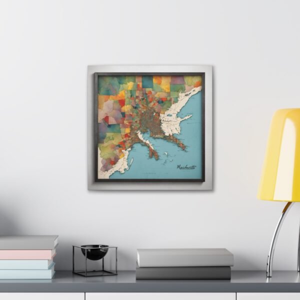 Massachusetts Canvas Gallery Wraps &#8211; Massachusetts Office Living Room Home Wall Decor Canvas Art &#8211; Housewarming Gifts &#8211; MA New Home Gifts