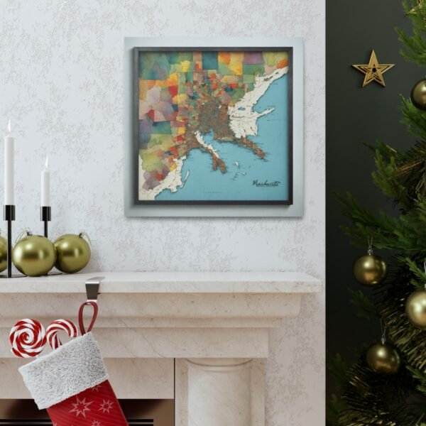 Massachusetts Canvas Gallery Wraps &#8211; Massachusetts Office Living Room Home Wall Decor Canvas Art &#8211; Housewarming Gifts &#8211; MA New Home Gifts