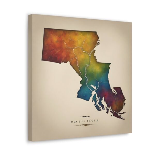 Massachusetts Canvas Gallery Wraps &#8211; Massachusetts Home Office Living Room Wall Decor Canvas Art &#8211; Housewarming Gifts &#8211; MA New Home Gifts