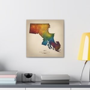 Massachusetts Canvas Gallery Wraps &#8211; Massachusetts Home Office Living Room Wall Decor Canvas Art &#8211; Housewarming Gifts &#8211; MA New Home Gifts