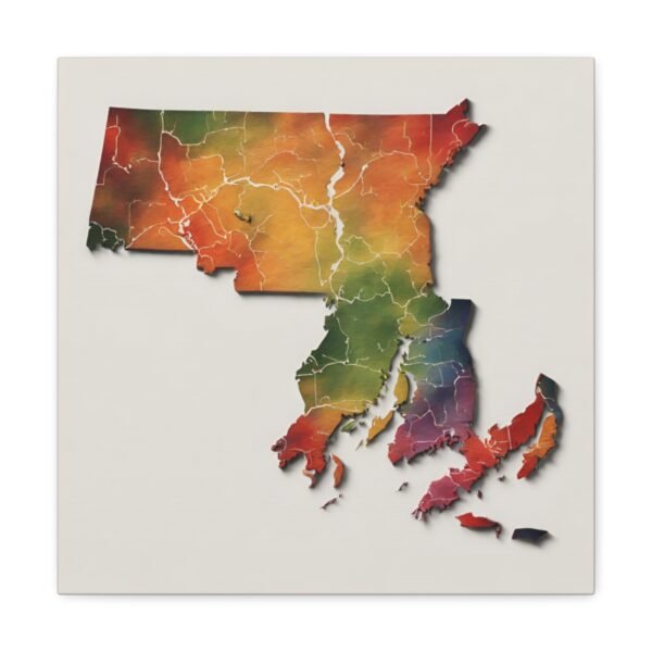 Massachusetts Canvas Gallery Wraps &#8211; Massachusetts Living Room Home Office Wall Decor Canvas Art &#8211; Housewarming Gifts &#8211; MA New Home Gifts