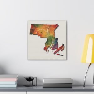 Massachusetts Canvas Gallery Wraps &#8211; Massachusetts Living Room Home Office Wall Decor Canvas Art &#8211; Housewarming Gifts &#8211; MA New Home Gifts