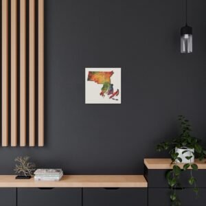 Massachusetts Canvas Gallery Wraps &#8211; Massachusetts Living Room Home Office Wall Decor Canvas Art &#8211; Housewarming Gifts &#8211; MA New Home Gifts